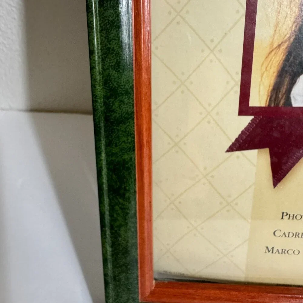 VIntage  Wooden Green Picture Frame 9.25
